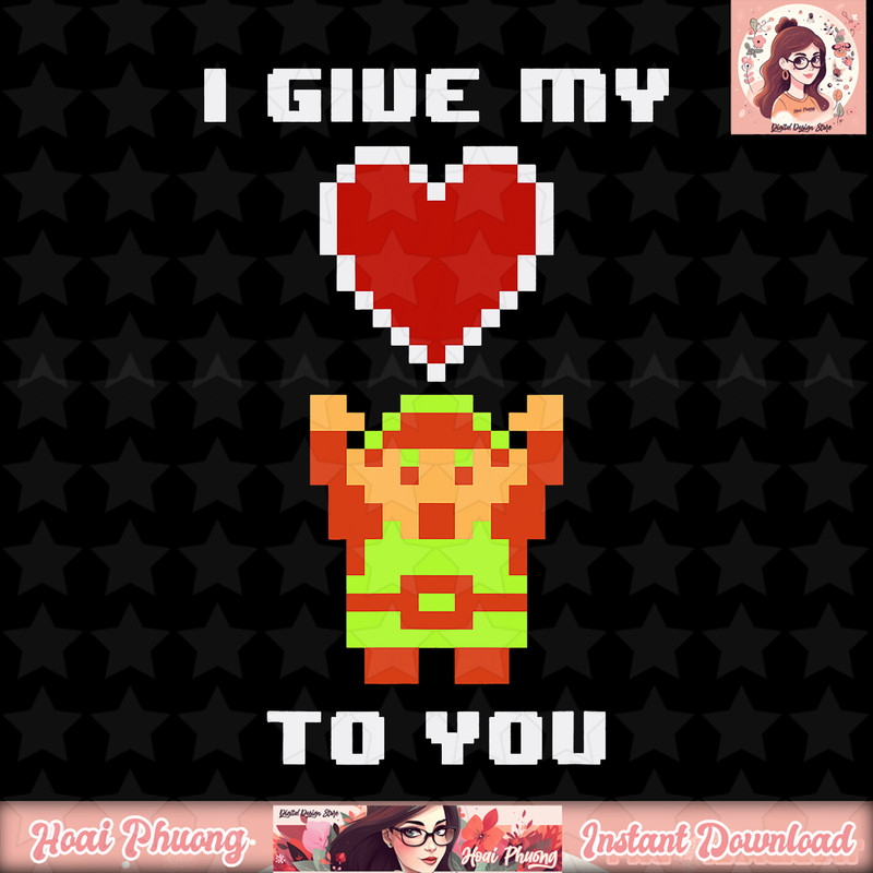 Legend of Zelda 8 Bit Color My Heart To You Graphic T-Shirt T-Shirt .jpg