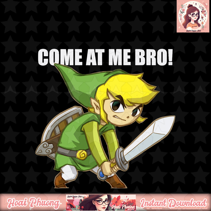 Legend Of Zelda Come At Me Bro! Link Action Pose T-Shirt .jpg
