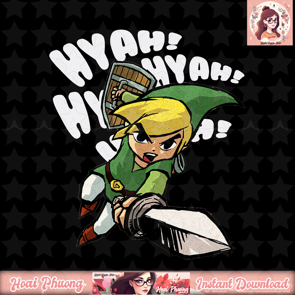 Legend of Zelda Hyah! Link Sword Swing Graphic T-Shirt T-Shirt .jpg