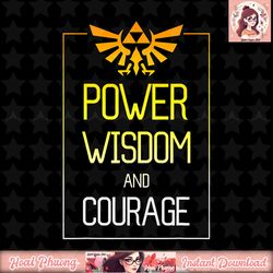 legend of zelda power, wisdom and courage royal crest logo t-shirt