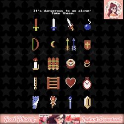legend of zelda take these quest items graphic t-shirt t-shirt