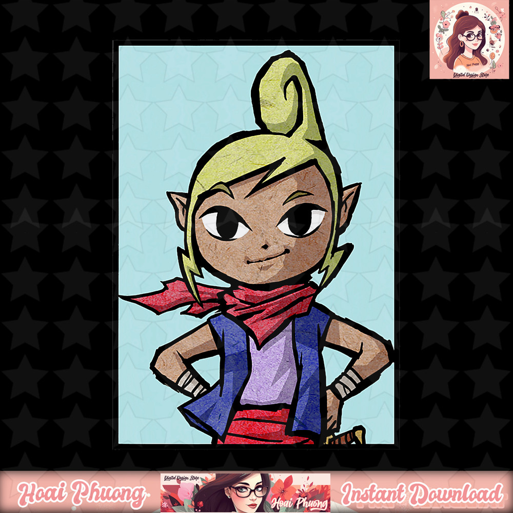 Legend of Zelda Tetra Hands On Hips Blue T-Shirt .jpg