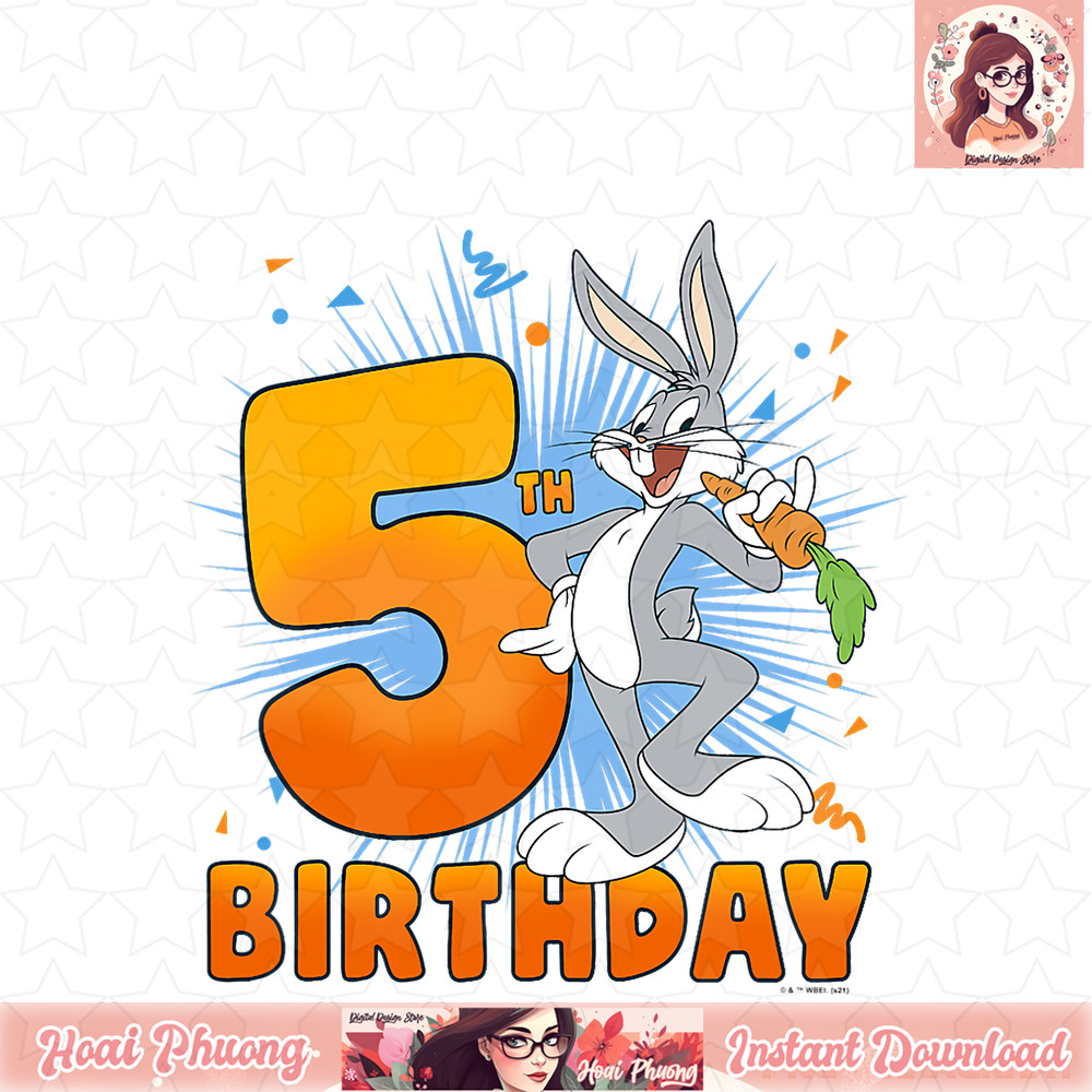 Looney Tunes Bugs Bunny 5th Birthday T-Shirt .jpg