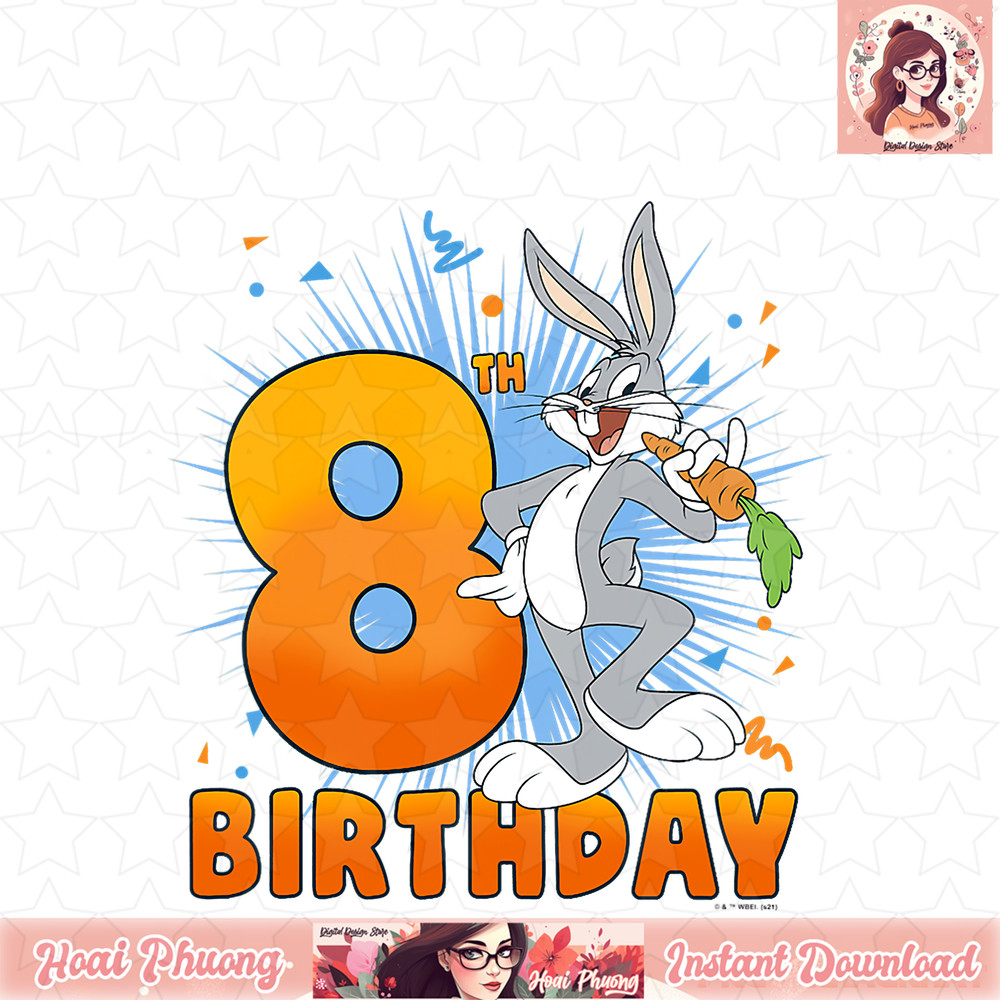 Looney Tunes Bugs Bunny 8th Birthday T-Shirt .jpg