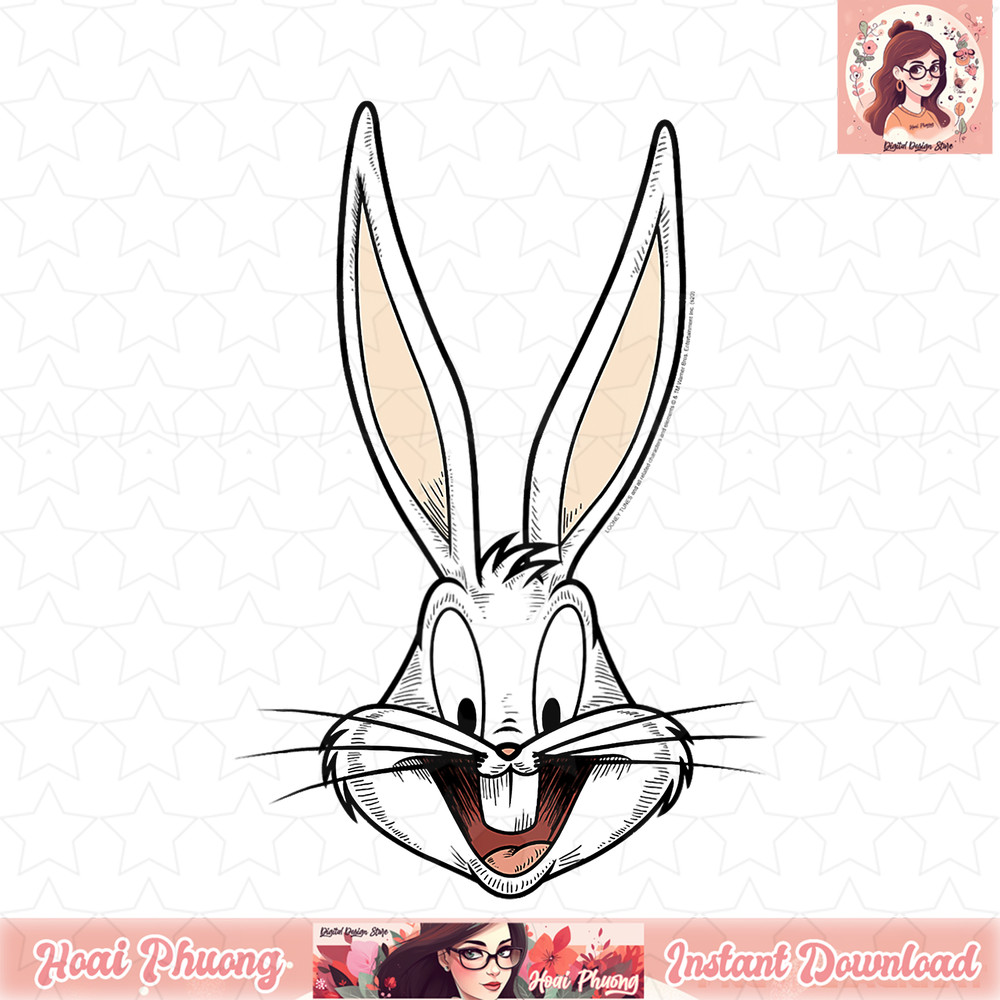Looney Tunes Bugs Bunny Big Face Portrait T-Shirt .jpg