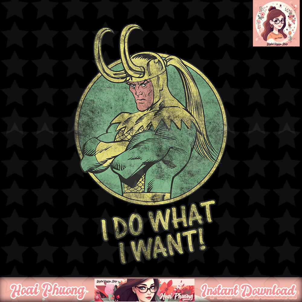 Marvel Loki I Do What I Want Faded Attitude Graphic T-Shirt T-Shirt .jpg