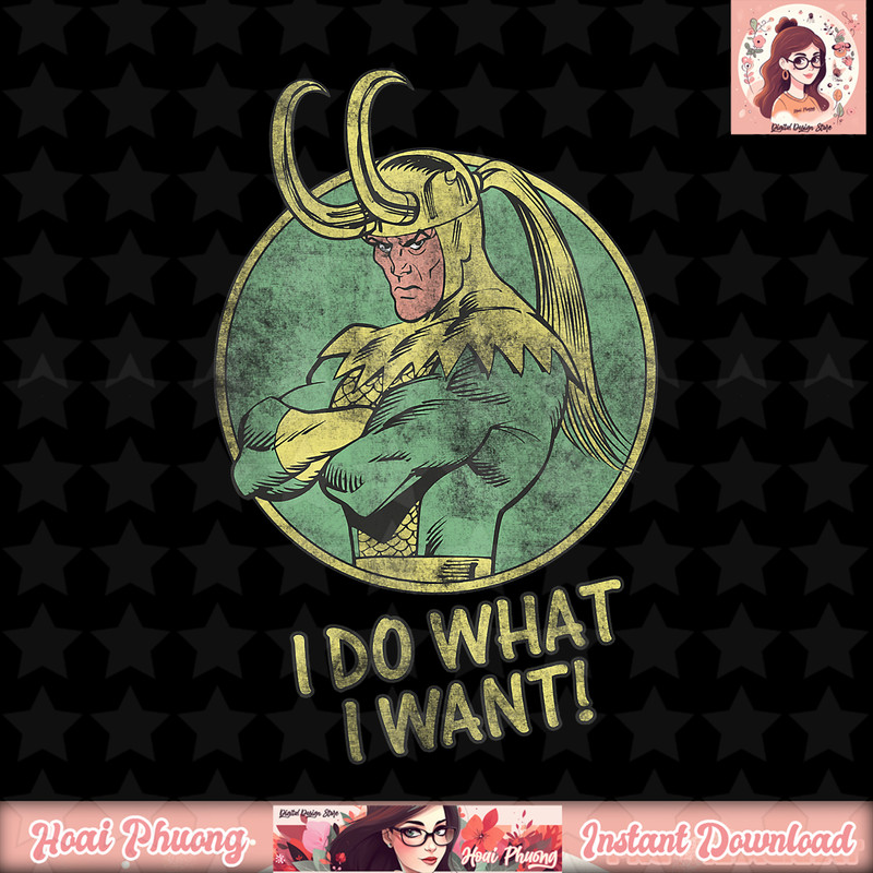 Marvel Loki I Do What I Want Faded Attitude Graphic T-Shirt T-Shirt .jpg