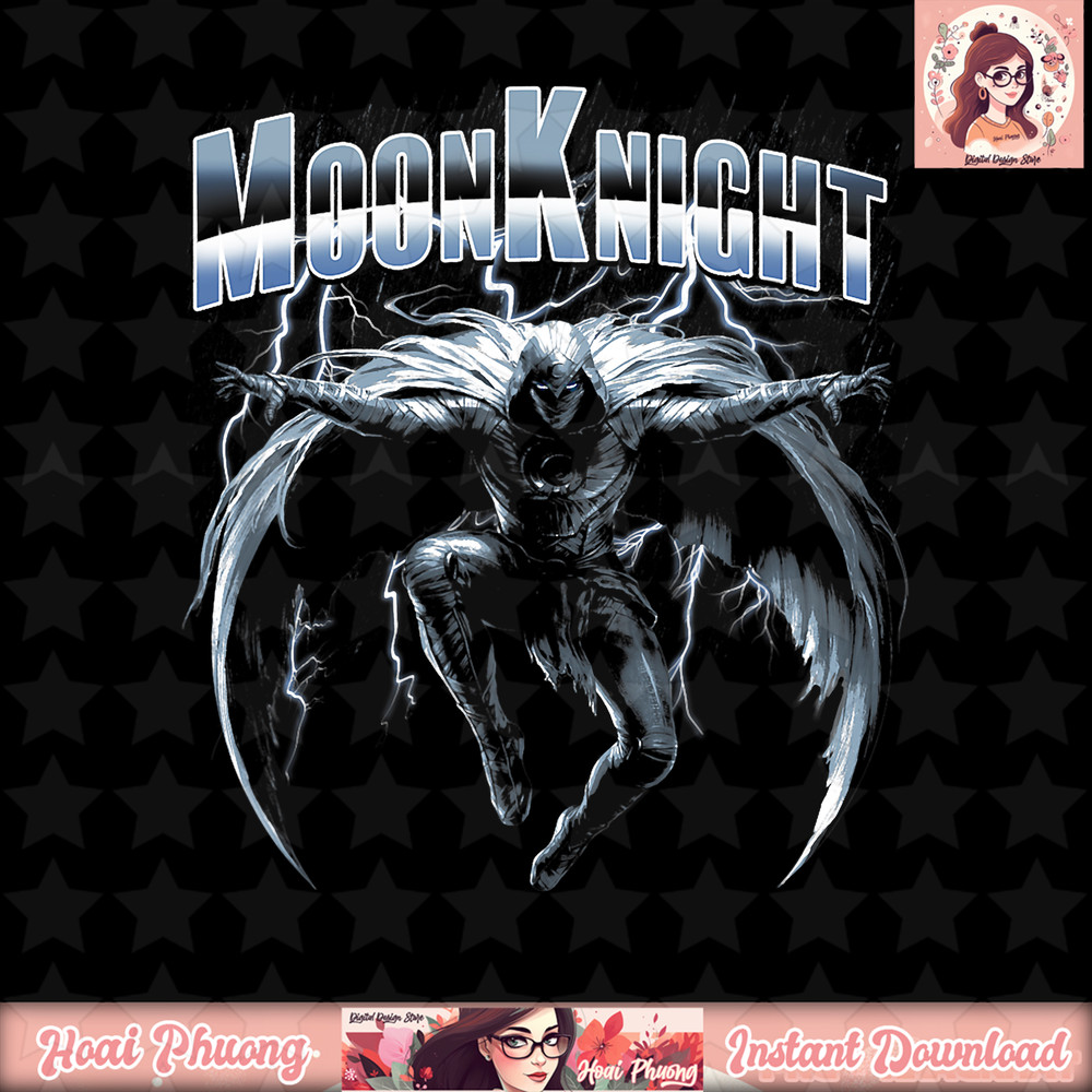 Marvel Moon Knight Lightning And Rain Poster T-Shirt .jpg
