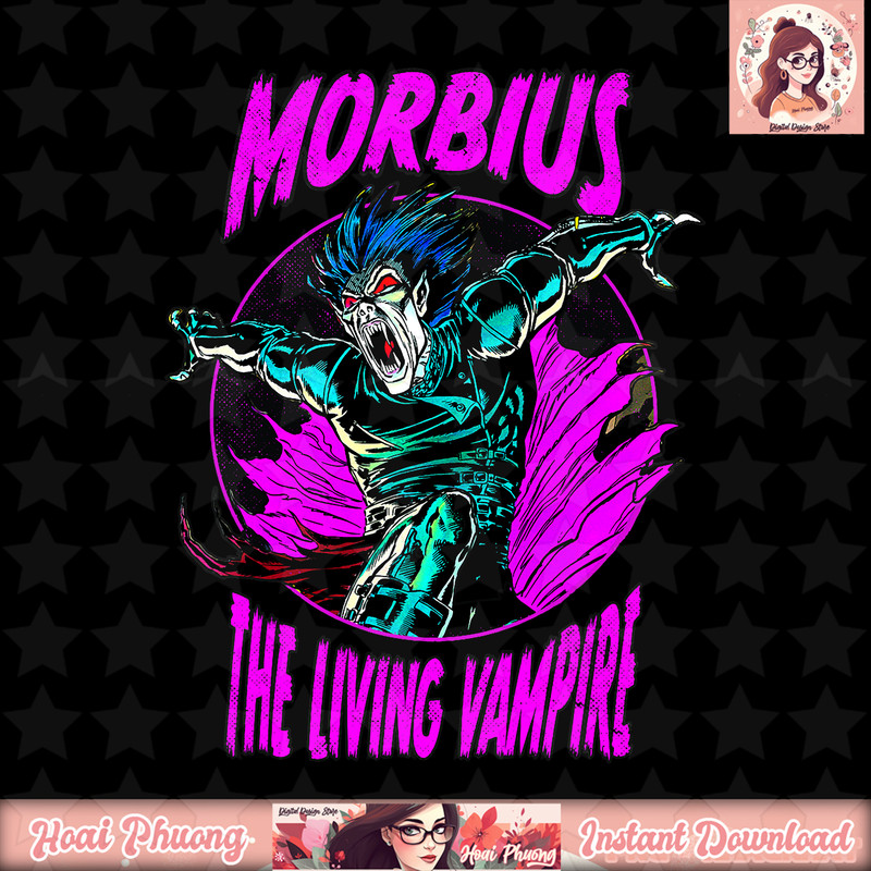 Marvel Morbius The Living Vampire Purple Hue Portrait T-Shirt .jpg
