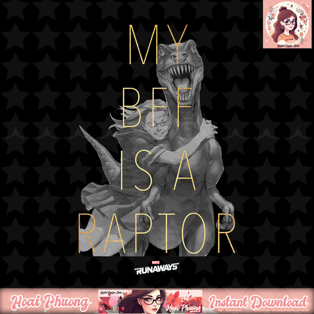 Marvel Runaways Gertrude Yorkes Old Lace BFF Raptor T-Shirt .jpg