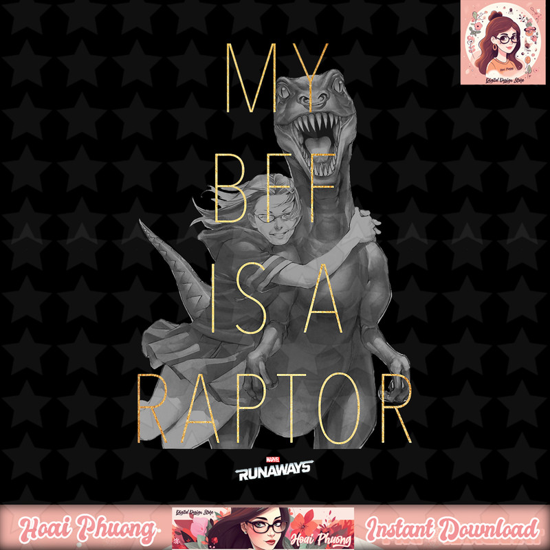 Marvel Runaways Gertrude Yorkes Old Lace BFF Raptor T-Shirt .jpg