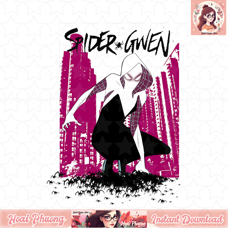Marvel Spider-Gwen Pink City Crouching Portrait T-Shirt.pngMarvel Spider-Gwen Pink City Crouching Portrait T-Shirt .jpg