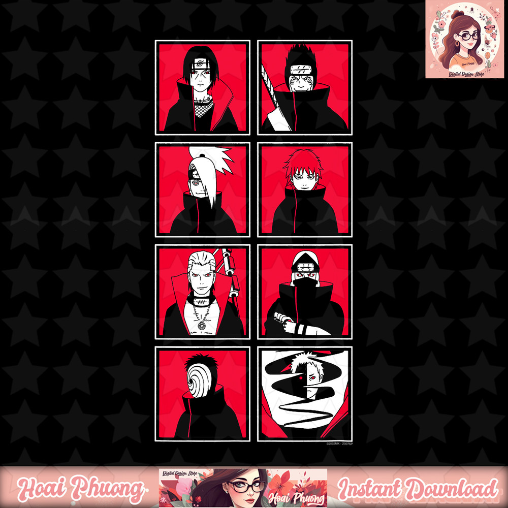 Naruto Shippuden Akatsuki Frames png, digital download, instant .jpg