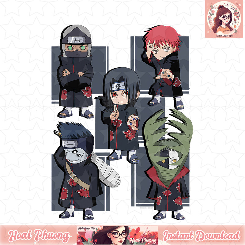 Naruto Shippuden Anti Leaf Group Five Chibi png, digital download, instant .jpg
