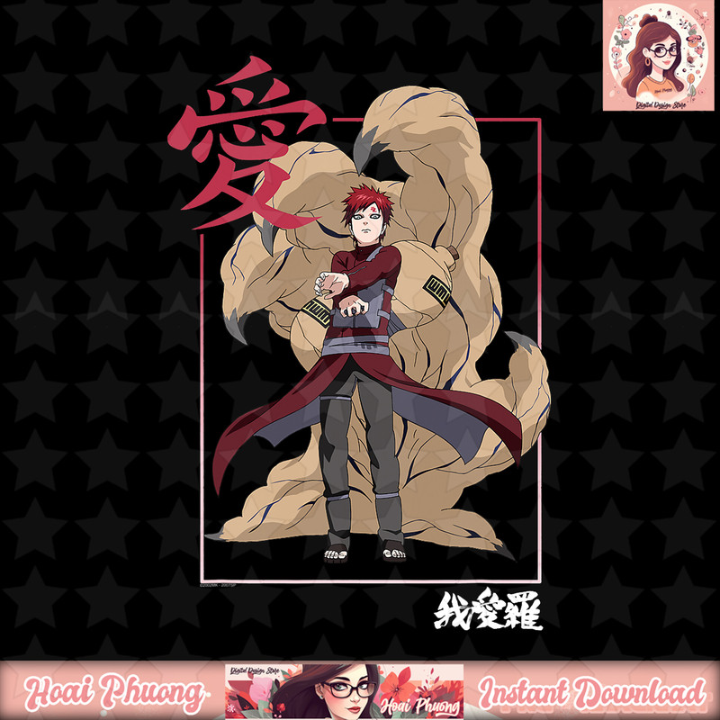 Naruto Shippuden Gaara Kanji Frame png, digital download, instant .jpg
