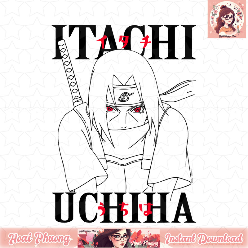 Naruto Shippuden Itachi Line Work png, digital download, instant .jpg
