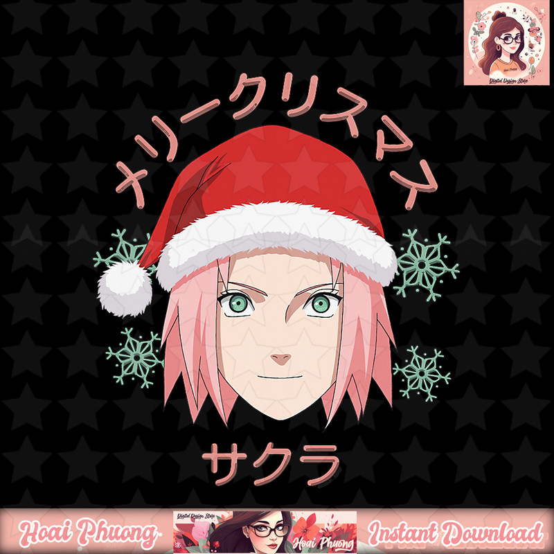 Naruto Shippuden Merry Christmas Sakura png, digital download, instant .jpg