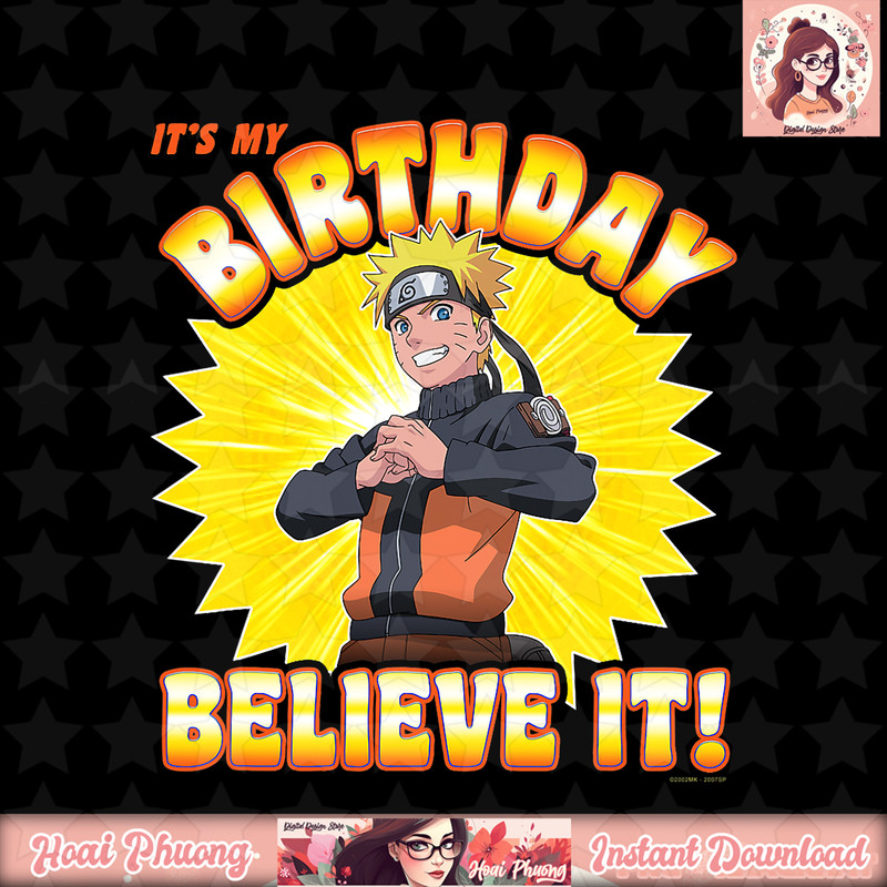Naruto Shippuden My Birthday Believe It png, digital download, instant .jpg