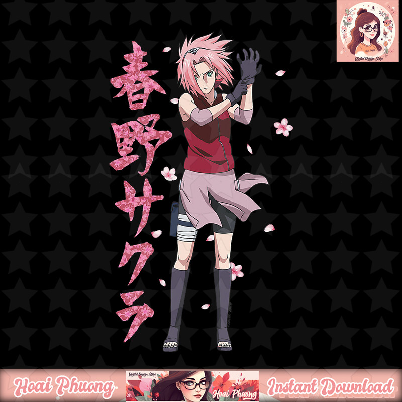 Naruto Shippuden Sakura Cherry Blossoms png, digital download, instant .jpg