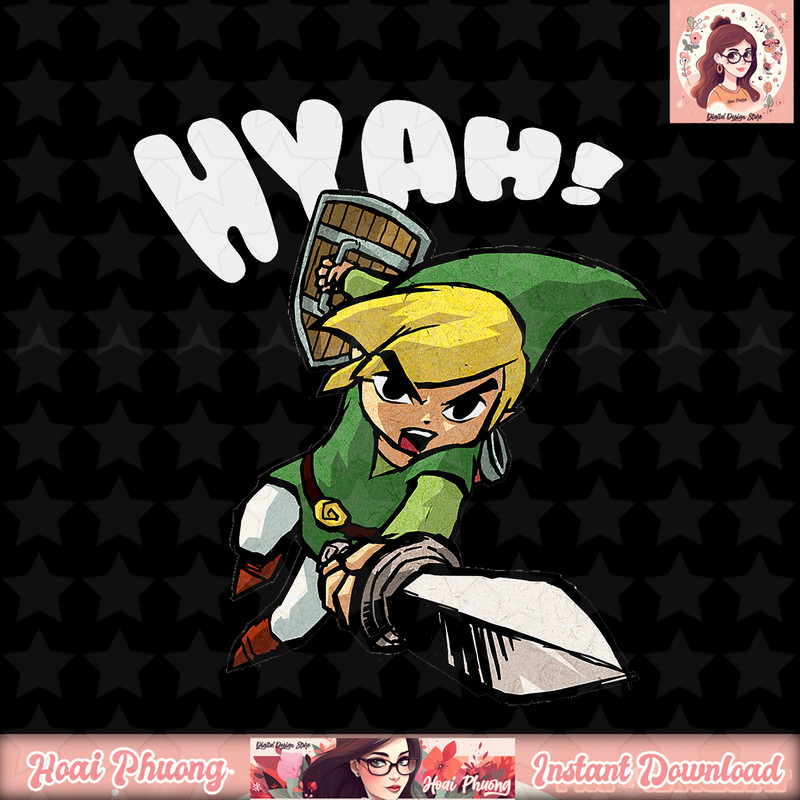 Nintendo Legend Of Zelda Link Hyah Poster png, digital download, instant .jpg