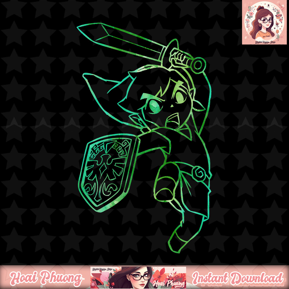 Nintendo Legend Of Zelda Link Jump _ Slash Poster png, digital download, instant .jpg