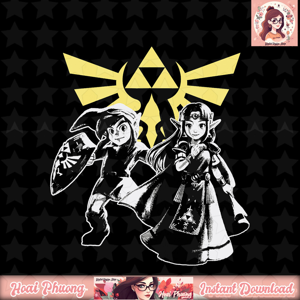 Nintendo Zelda _ Link Hylian Crest Contrast Graphic png, digital download, instant png, digital download, instant .jpg