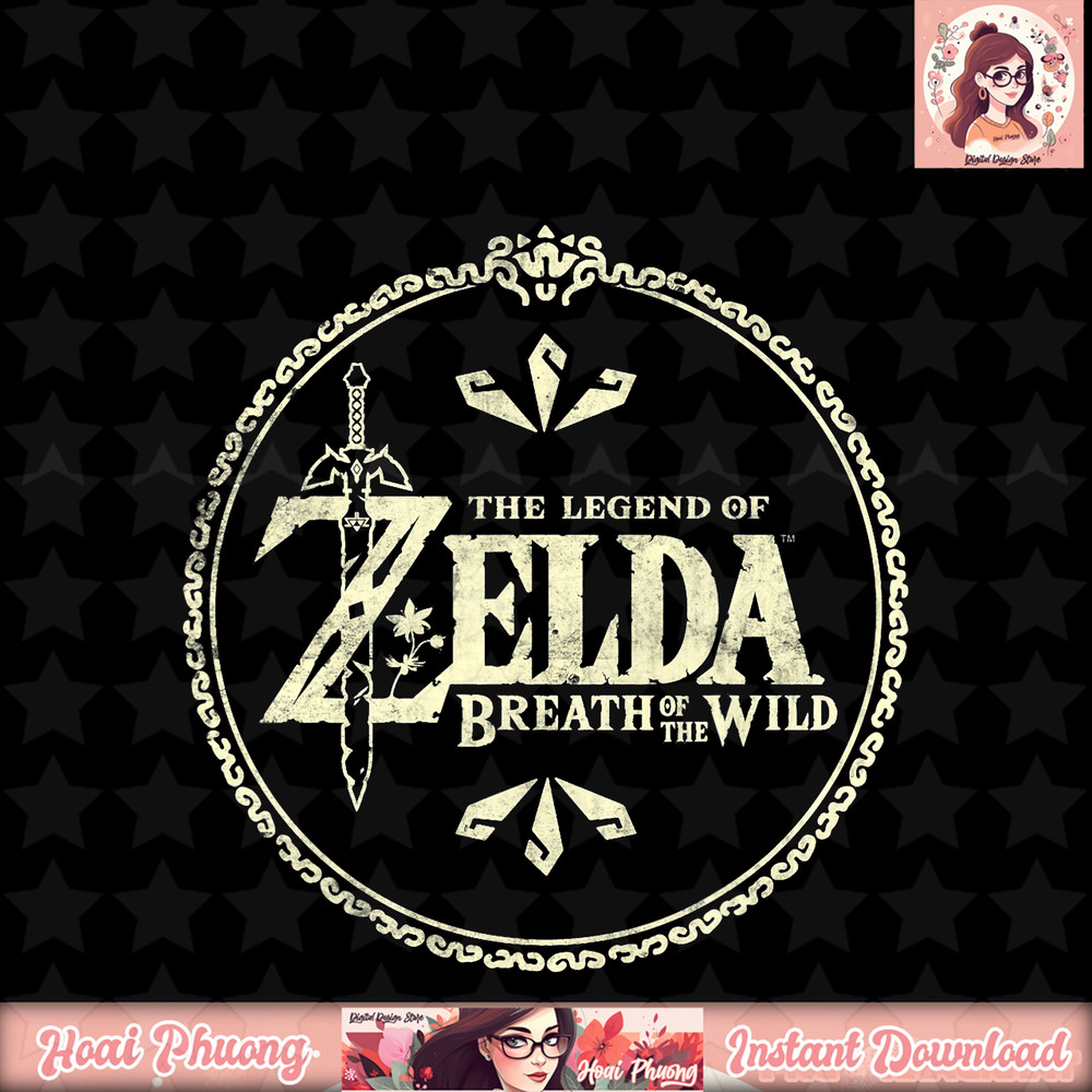 Nintendo Zelda Breath of the Wild Fancy Logo Graphic png, digital download, instant png, digital download, instant .jpg