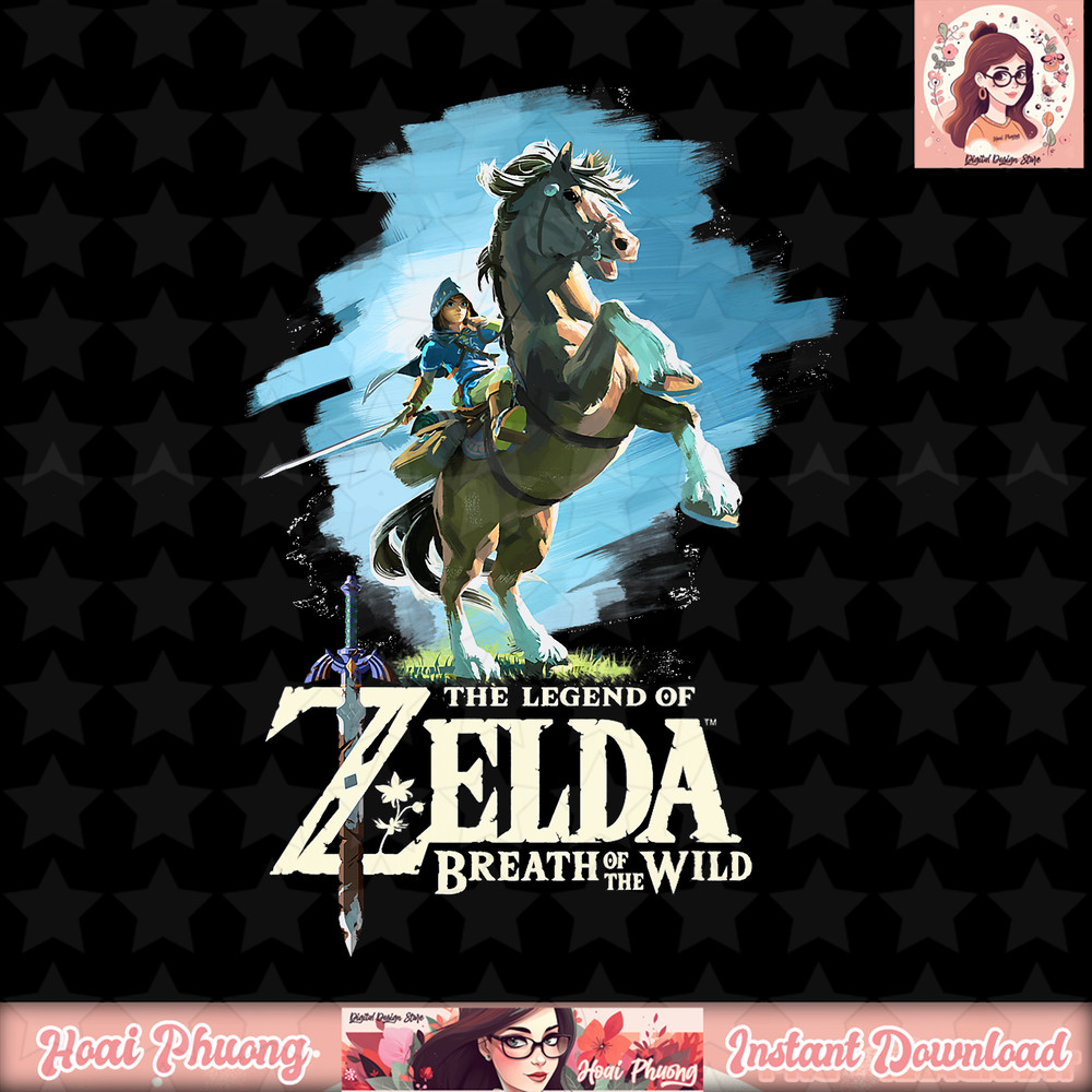 Nintendo Zelda Breath of the Wild Link Epona Painted png, digital download, instant png, digital download, instant .jpg