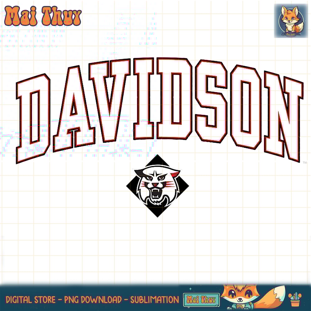 Davidson Wildcats Arch Over Red Officially Licensed PNG Download.jpg