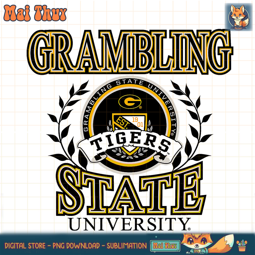 Grambling Tigers Laurels Logo Officially Licensed PNG Download.jpg