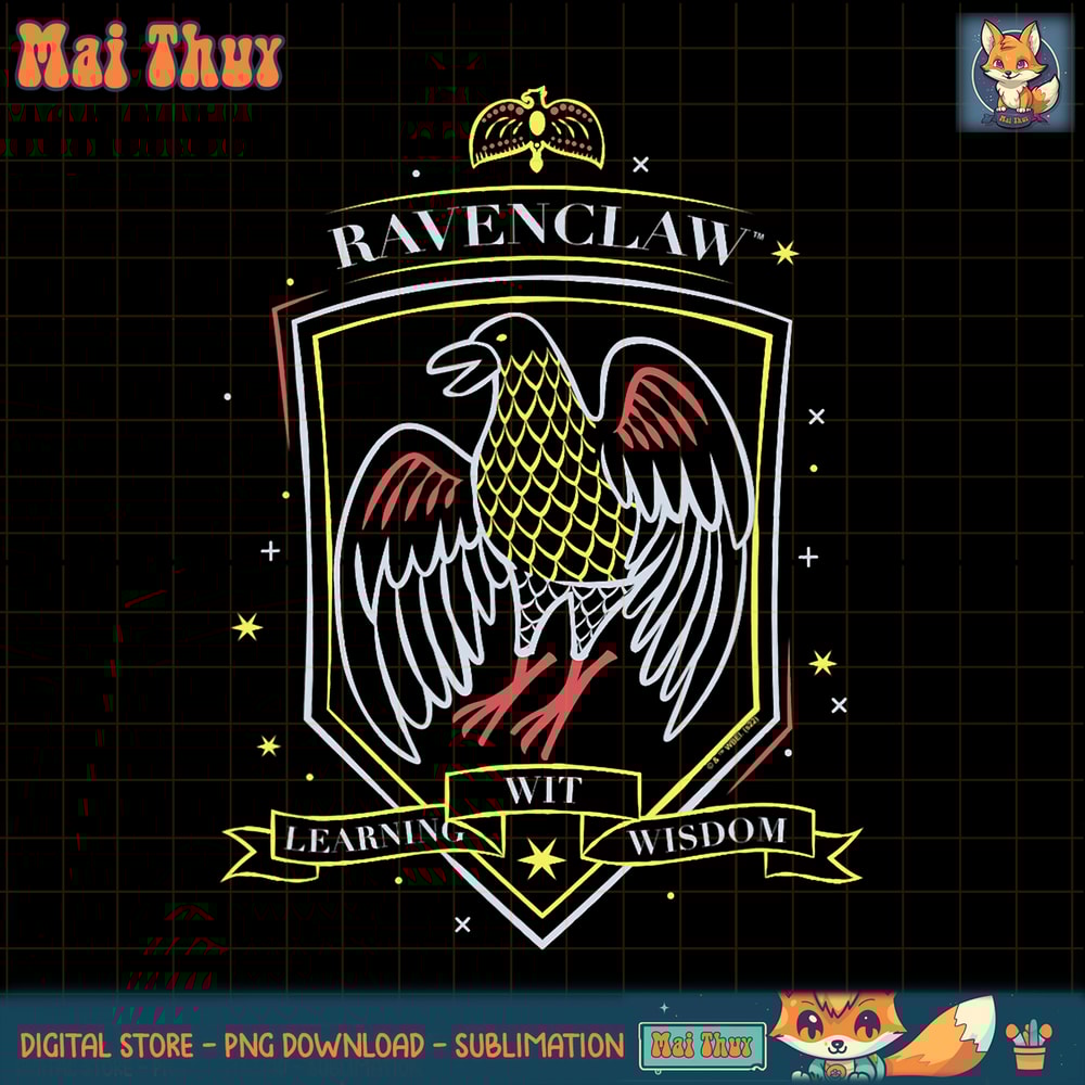 Harry Potter Deathly Hallows 2 Ravenclaw Neon Crest PNG Download.jpg