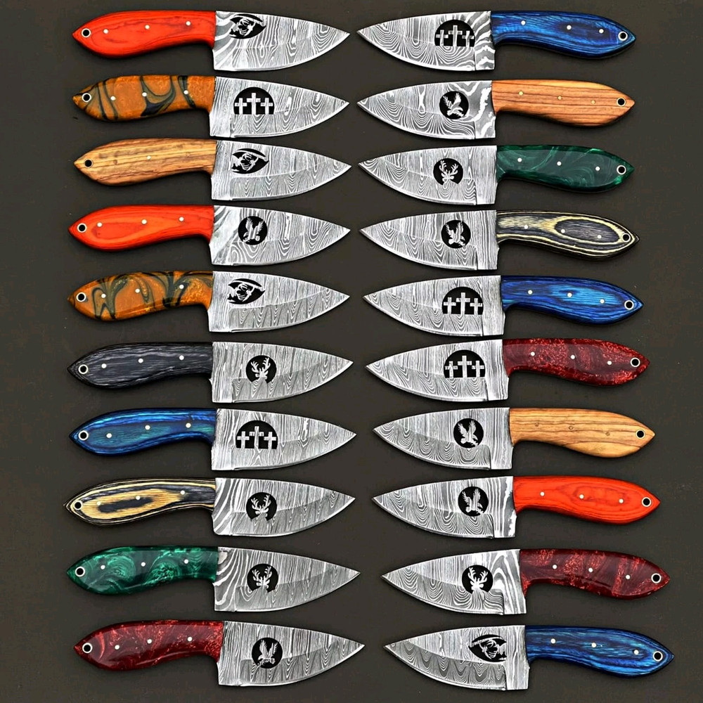 LOT OF 20 CUSTOM HANDMADE DAMASCUS STEEL FULL TANG SKINNER HUNTING KNIFE 1