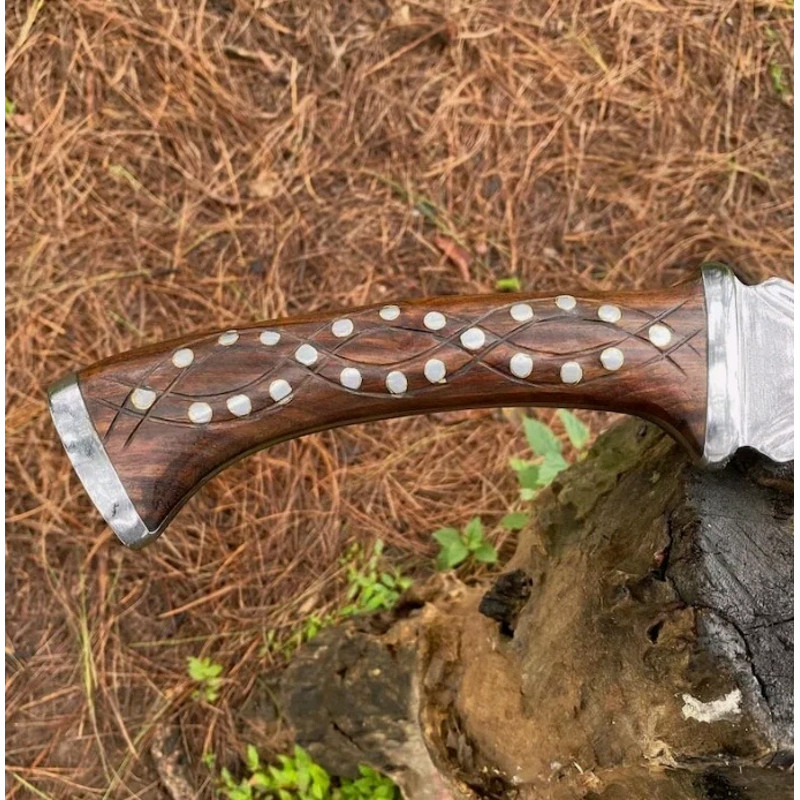 Custom Handmade Carbon Steel Blade Survival Khopesh Sword Hunting Sword Camping 3