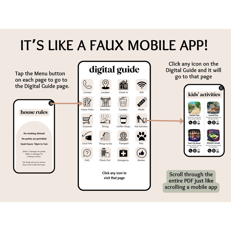 Stylish Airbnb Welcome Book Digital Guest Book Editable Canva Template Airbnb Welcome Book Templ 2