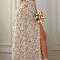 Ditsy Floral Print Split Thigh Skirt Maxi Women Outfit 2