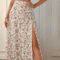 Ditsy Floral Print Split Thigh Skirt Maxi Women Outfit 4