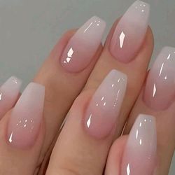 floral pattern jelly pink false nails