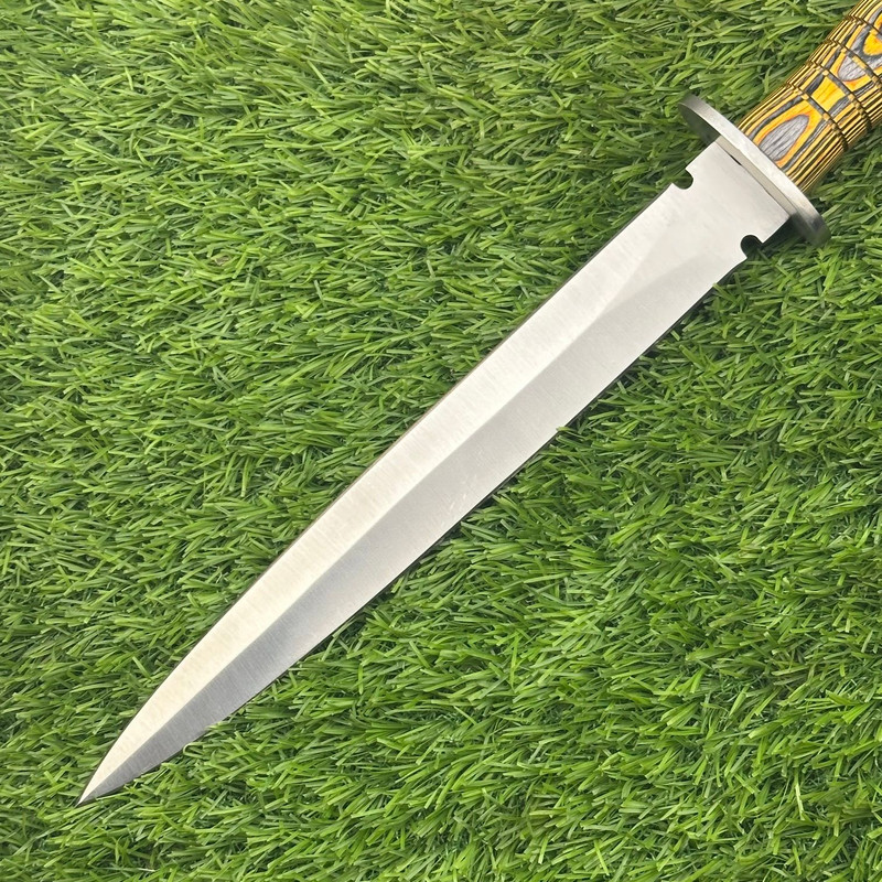 CUSTOM HANDMADE DAMASCUS HUNTING KNIFE DAGGER KNIFE LEATHER SHEATH UN7443 2