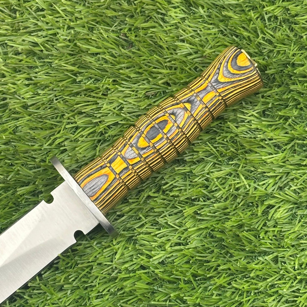 CUSTOM HANDMADE DAMASCUS HUNTING KNIFE DAGGER KNIFE LEATHER SHEATH UN7443 3