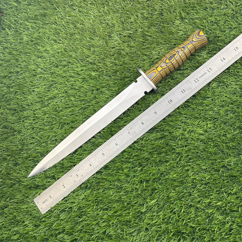 CUSTOM HANDMADE DAMASCUS HUNTING KNIFE DAGGER KNIFE LEATHER SHEATH UN7443 4