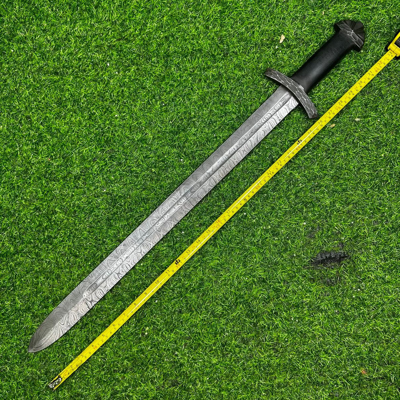 33 Rare Handmade Damascus Double Edge Sword Micarta Handle WSheath Damascus Swords 1