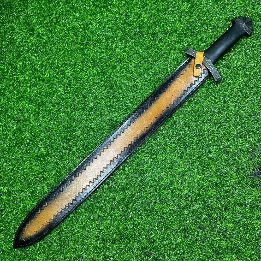 33 Rare Handmade Damascus Double Edge Sword Micarta Handle WSheath Damascus Swords 5