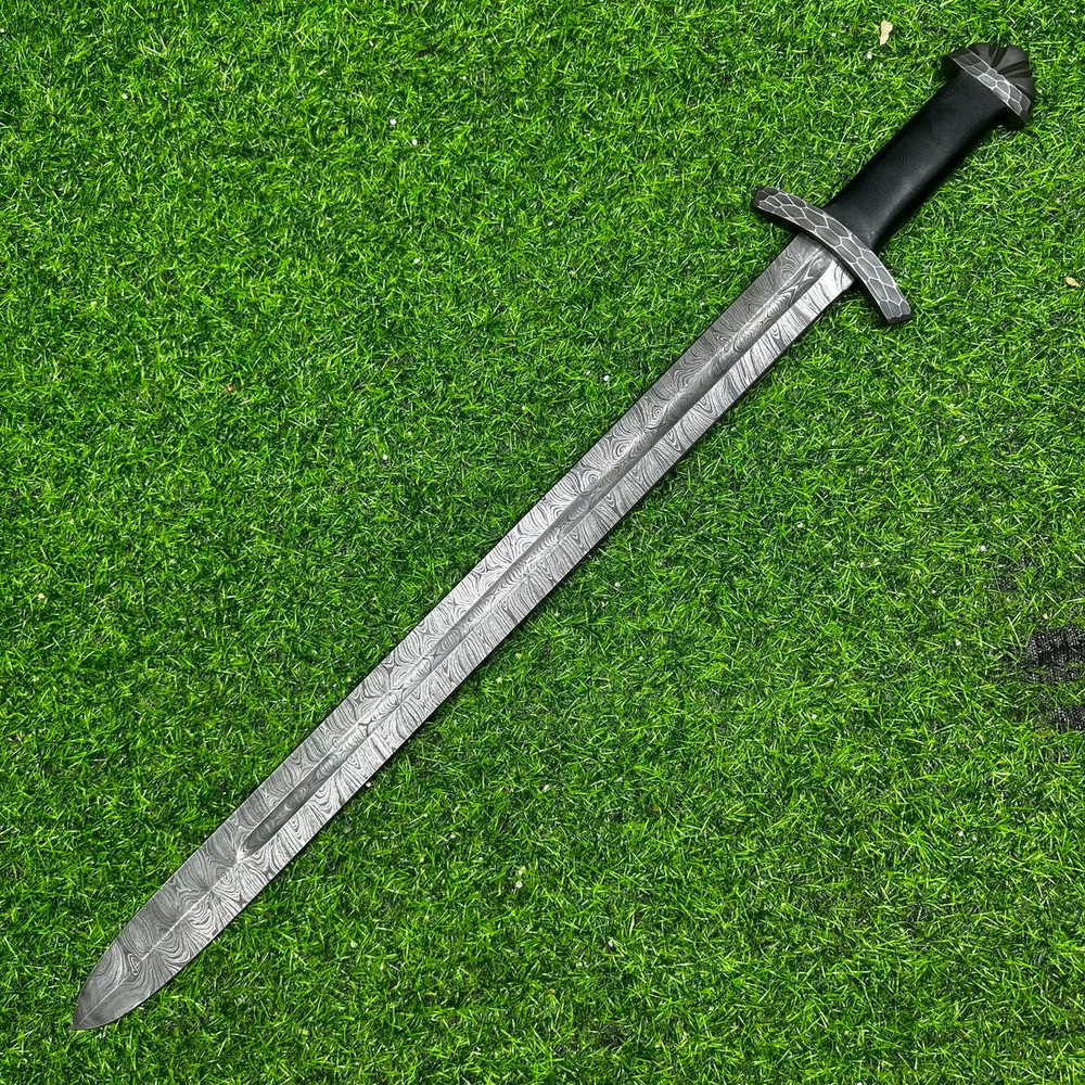 33 Rare Handmade Damascus Double Edge Sword Micarta Handle WSheath Damascus Swords 4