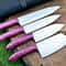 Custom Handmade Kitchen Knife Set Chef Knives Set D2 Steel Blades WStylish Resin Handles 4