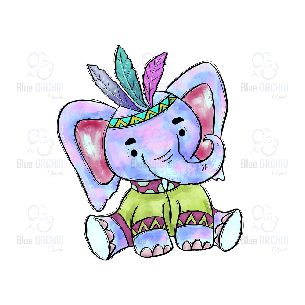Cartoon Elephant Nursery Clipart PNG Download 0