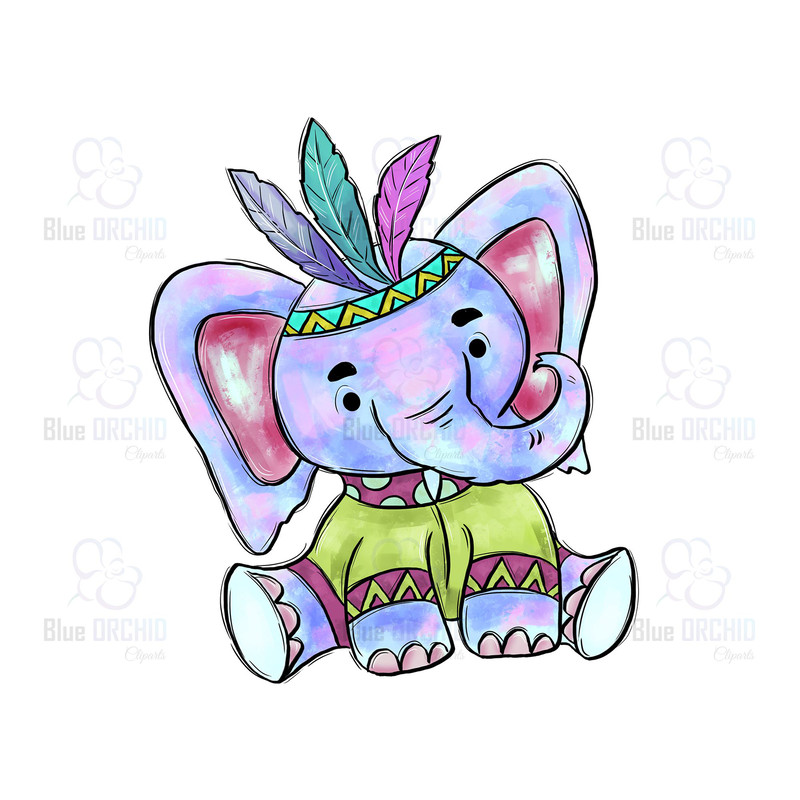 Cartoon Elephant Nursery Clipart PNG Download 0