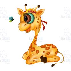 cute giraffe cartoon nursery clipart