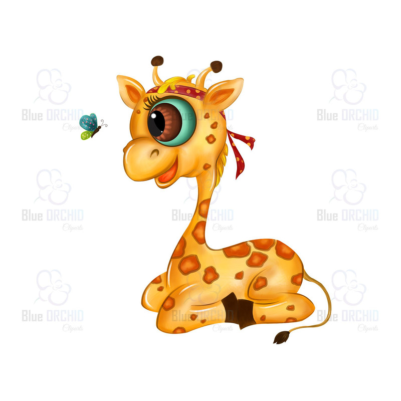 Cute Giraffe Cartoon Nursery Clipart 0