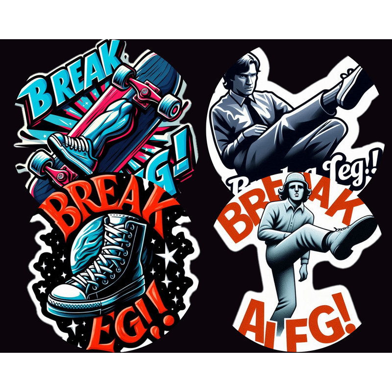 Digital Sticker Break A Leg  Good Luck With A Fun Touch 0