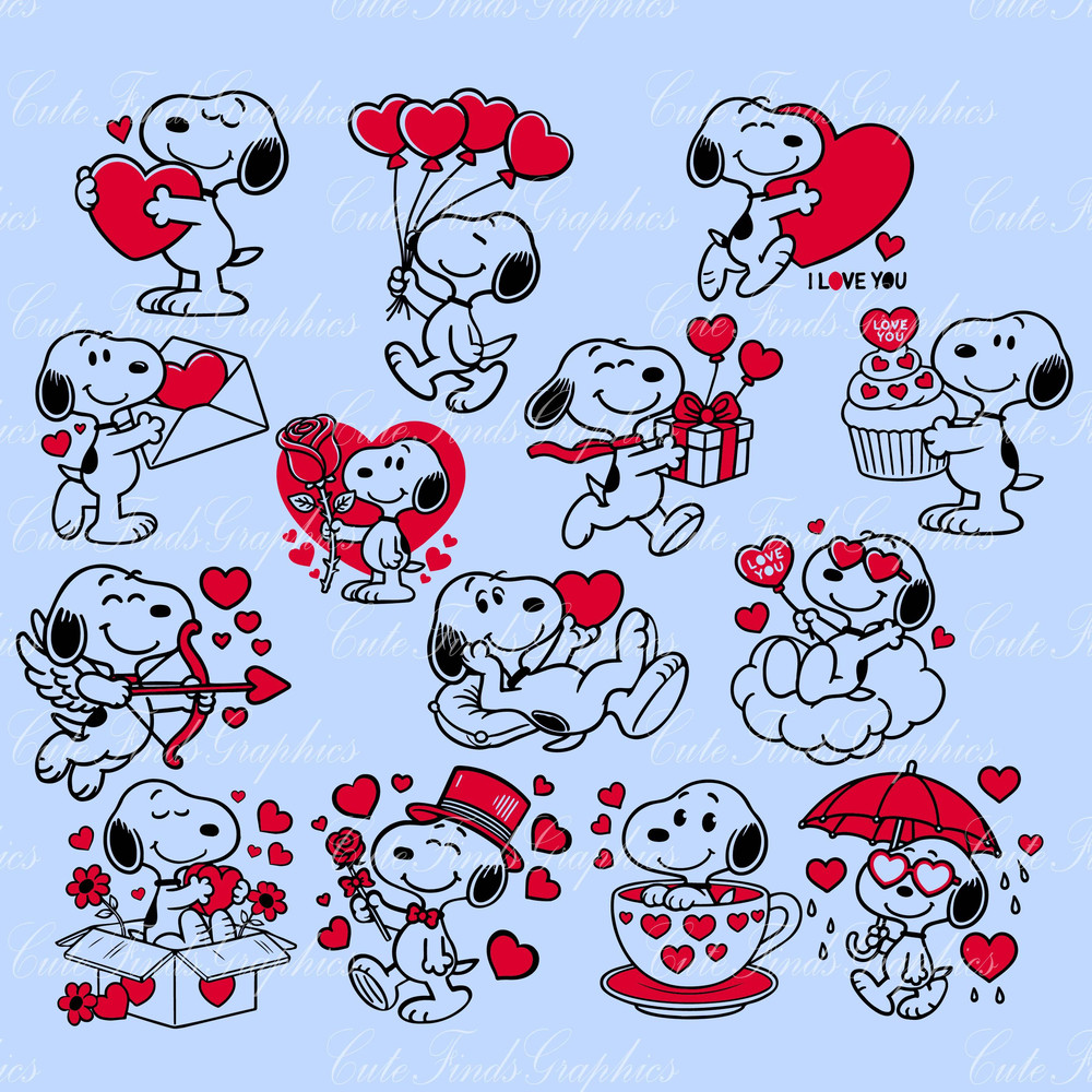 Snoopy Valentines Day Svg Snoopy Valentines Day PNG Snoopy Clipart Snoopy Svg Digital Download Cu
